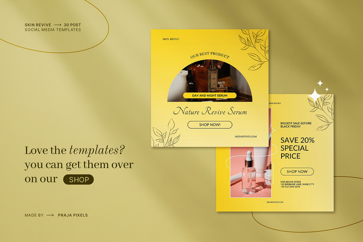 SkinRevive | Skincare Canva Template, a Social Media Template by prajapixels (Photo 5 of 6)