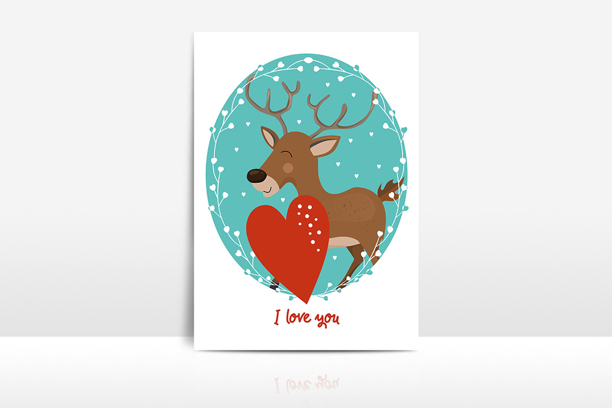 8 Valentine's Day cards with animals, a Card Template by land art (Photo 4 of 9)
