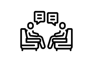 Discussing dissert black icon, an Outline Icon by Creative priyanka