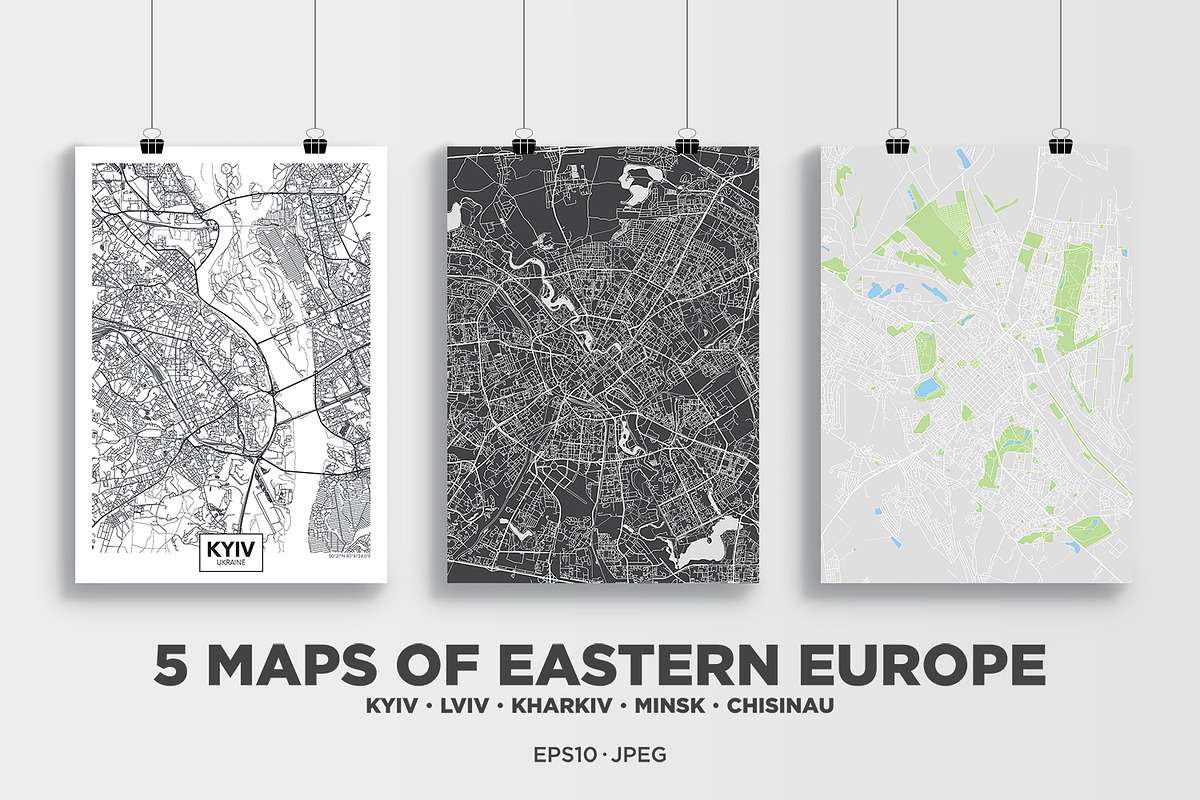 5 maps of Eastern Europe, an Education Illustration by MaximGertsen (Photo 1 of 9)