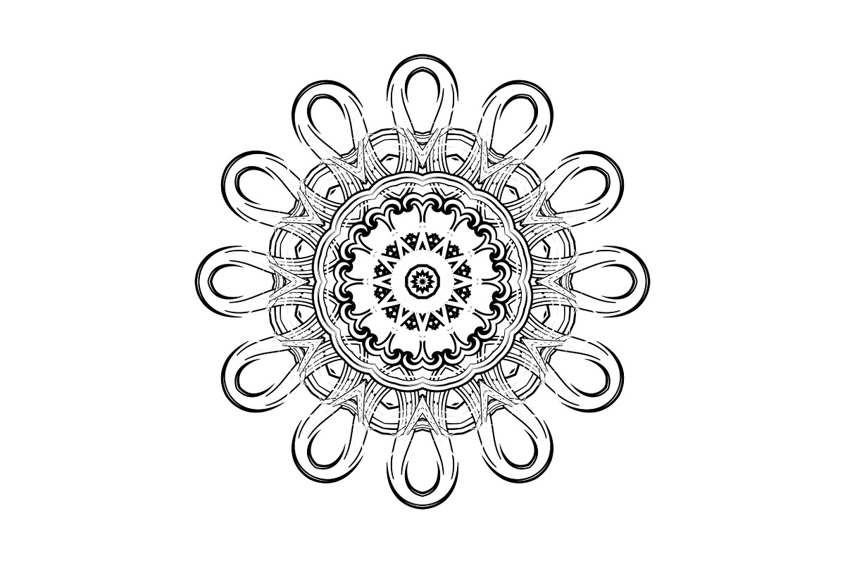 Modern Black and White Mandala Pack, a Decorative Illustration by NJ Himel (Photo 23 of 101)