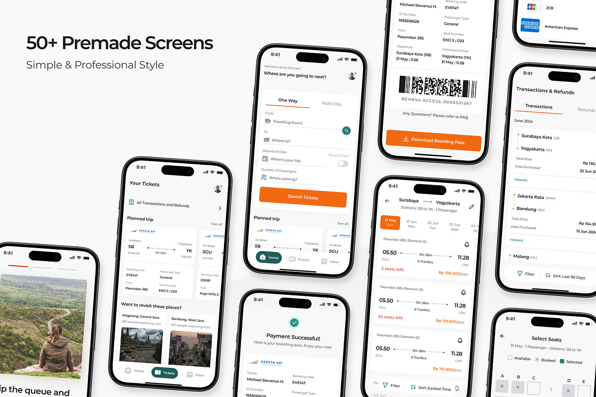 SpeedRail - Train Ticketing UI Kit, an App Template by michaelstevanush (Photo 5 of 7)