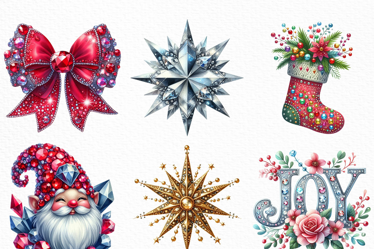 Rhinestone Christmas Sublimation, an Illustration by Craft Nest (Photo 2 of 6)