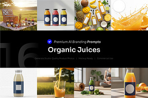 Organic Juices AI Prompt, a Food & Drink Photo by cidcud_graphic