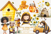 Little Honeybee Clipart, an Illustration by NadiaTheronArt (Thumbnail 1 of 5)