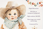 Western Nursery Clipart 64 PNG 5 JPG, a Decorative Illustration by EleSArtDesign (Thumbnail 5 of 6)