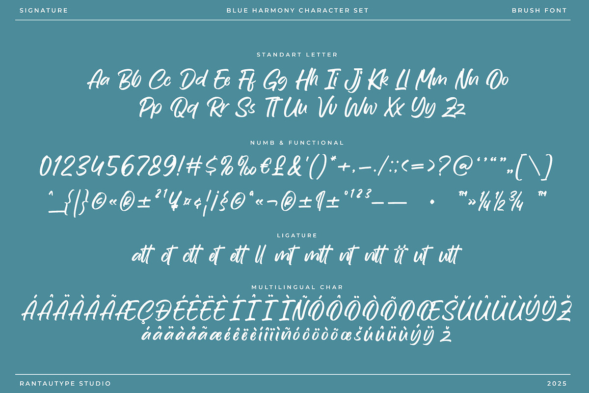Blue Harmony Modern Script Font, a Script Font by RantautypeStudio (Photo 13 of 13)
