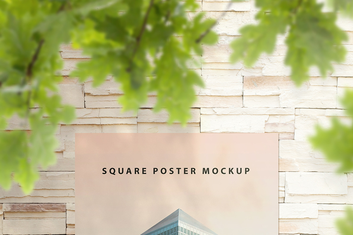 Square Poster Mockup - Set 1, a Print Template by professorinc