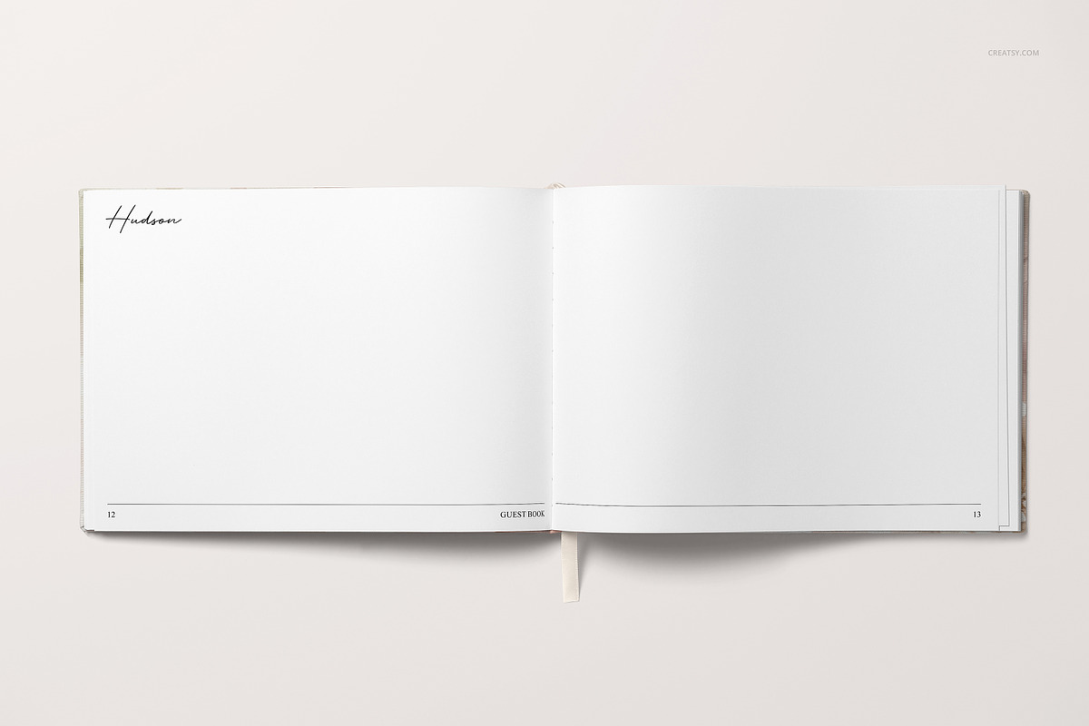 Landscape Wedding Guest Book Mockup, a Books & Magazine Mockup by creatsy5 (Photo 6 of 12)