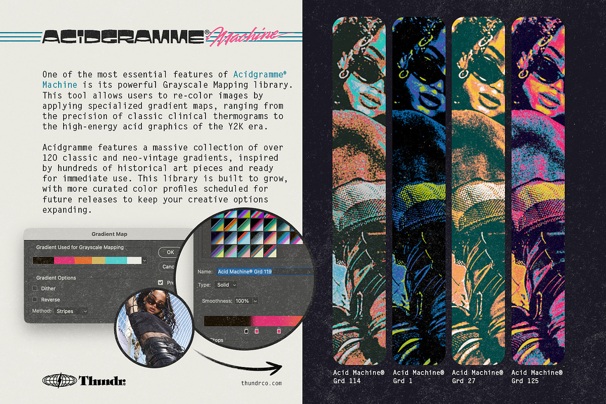 Acidgramme | Vintage Acid Graphics, a Layer Style Add-On by Thundr Co. (Photo 4 of 24)