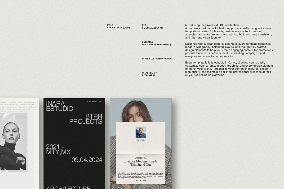 FOLD | Instagram STORIES Bundle, a Social Media Template by Pixel Grid (Photo 5 of 10)