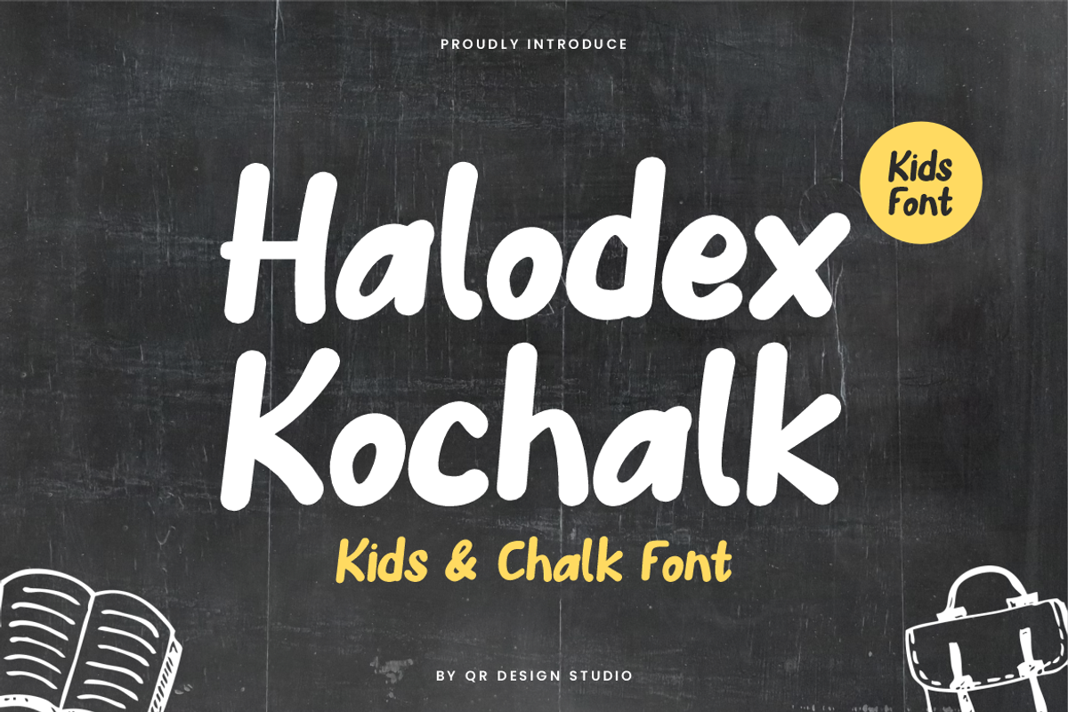 Halodex Kochalk - Kids & Chalk Font, a Handwritten Font by QR Design Studio (Photo 1 of 6)