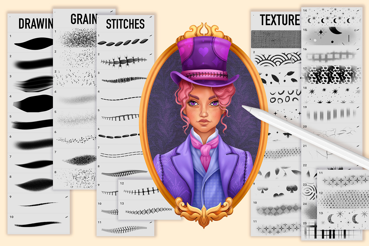 PROCREATE VINTAGE CHARACTER CREATOR, a Brush Add-On by AlexandraArt (Photo 11 of 11)