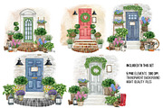 Watercolor spring front door clipart, an Object Illustration by yana.fefelova (Thumbnail 2 of 4)