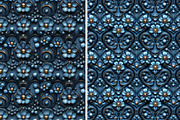 Whimsical indigo seamless patterns, a Pattern Graphic by Bubert Art (Thumbnail 5 of 5)