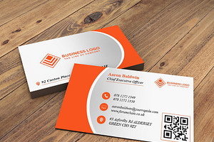 Orange Business Card Template