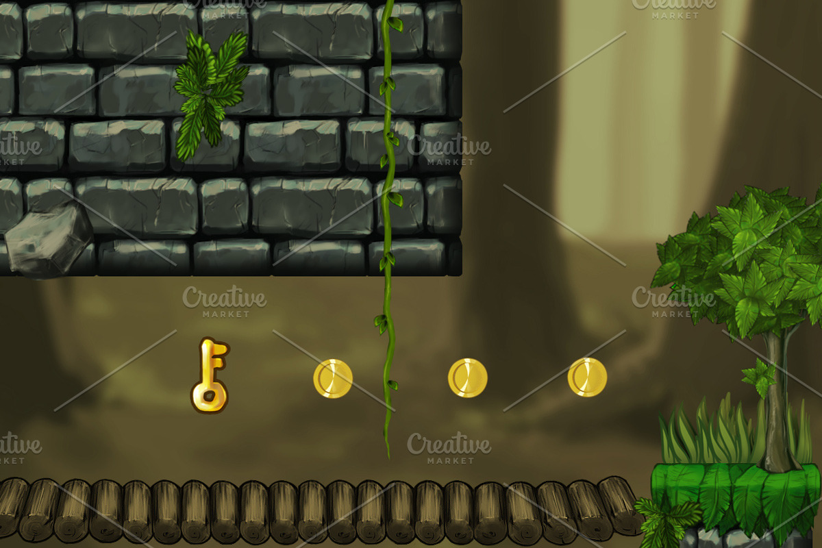 Platformer tileset HD 2: Forest, an Object Graphic by LudicArts (Photo 3 of 5)
