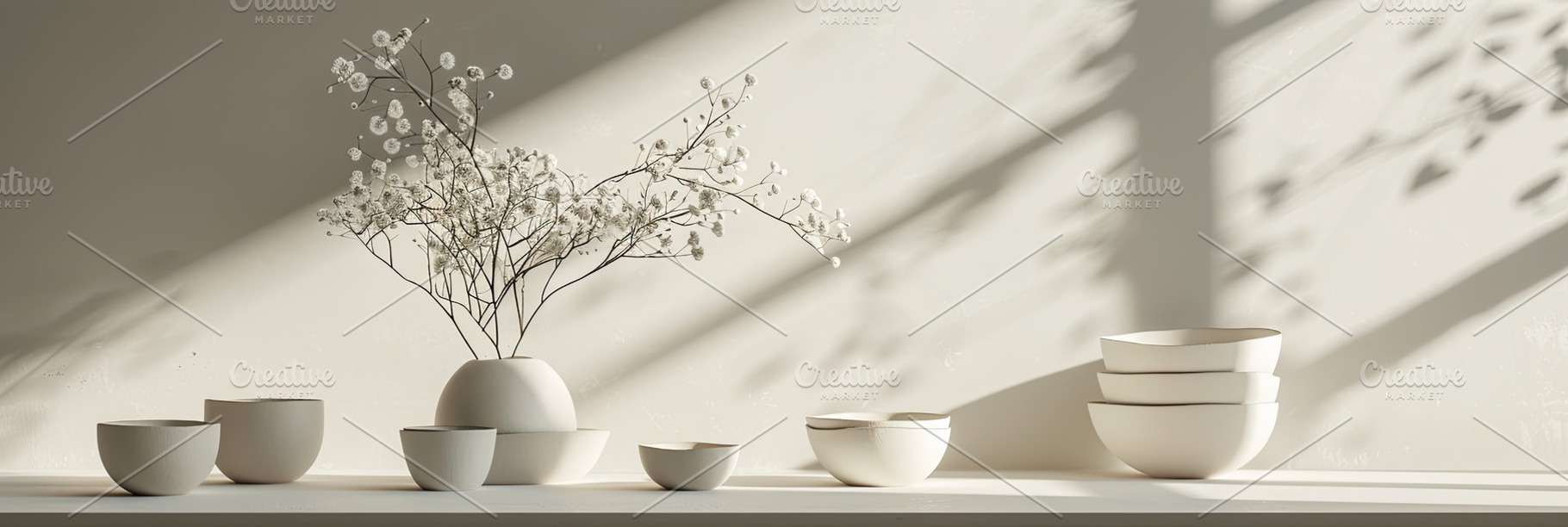Sleek Minimalist Ceramic Tableware, a Background Photo by Virgo Studio