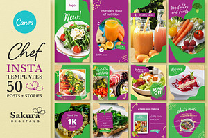 Chef Instagram Templates for Canva