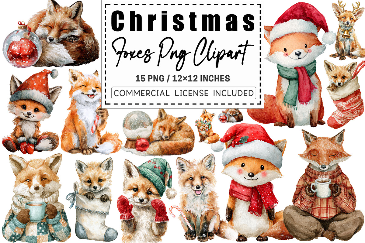 Christmas Foxes PNG, a Graphic by CitraGraphics (Photo 1 of 4)