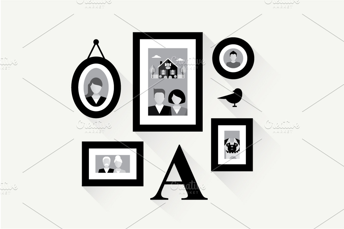 Family frame wall collage