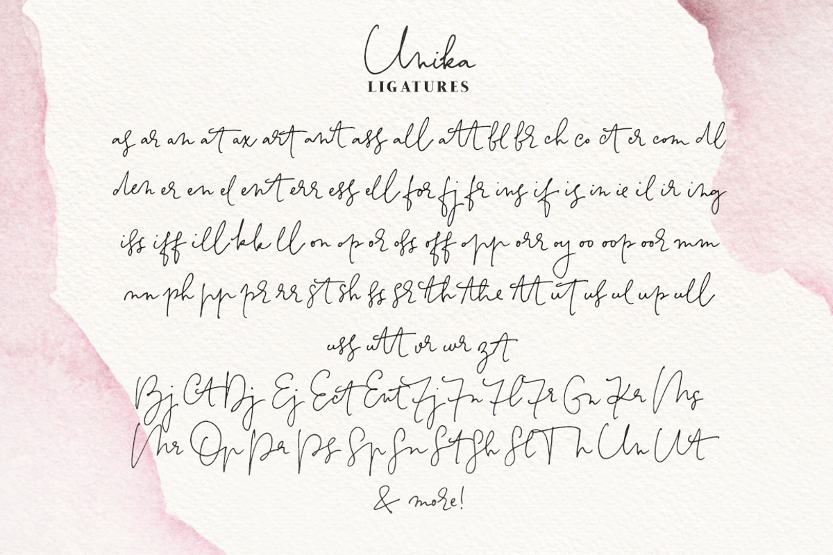 Unika font and watercolor texture pack preview 3
