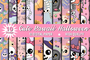 Cute Kawaii Halloween Background, a Background Graphic by Coco Bloom