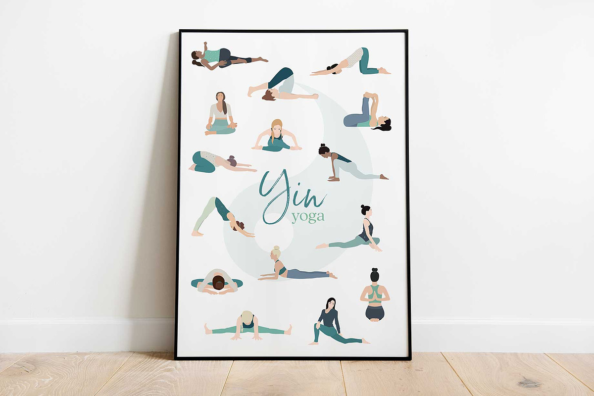 Yin Yoga postures bundle, an Illustration by Sunnyfields (Photo 4 of 4)