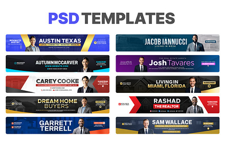 Realtor YouTube Banner Bundle Pack