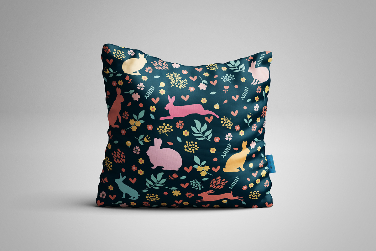 Rabbit vector seamless patterns., a Pattern Graphic by Orangepencil (Photo 2 of 3)
