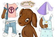 Lana Paper Doll - Irish Setter, a Decorative Illustration by Paper Doll Pets (Thumbnail 1 of 3)