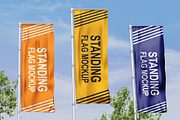 Standing Flag Mockup, a Product Mockup by Mockupfit (Thumbnail 3 of 3)