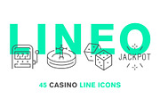 LINEO - 45 CASINO ICONS, an Outline Icon by sharpnose (Thumbnail 1 of 6)