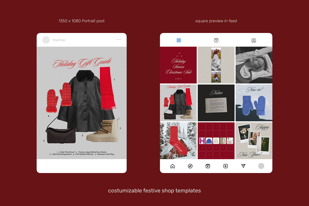 Canva Festive Christmas IG Template, a Social Media Template by ONYU Studio (Photo 2 of 5)