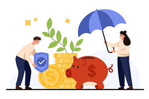 Deposit Insurance Protection, a Finance Illustration by Flashvector
