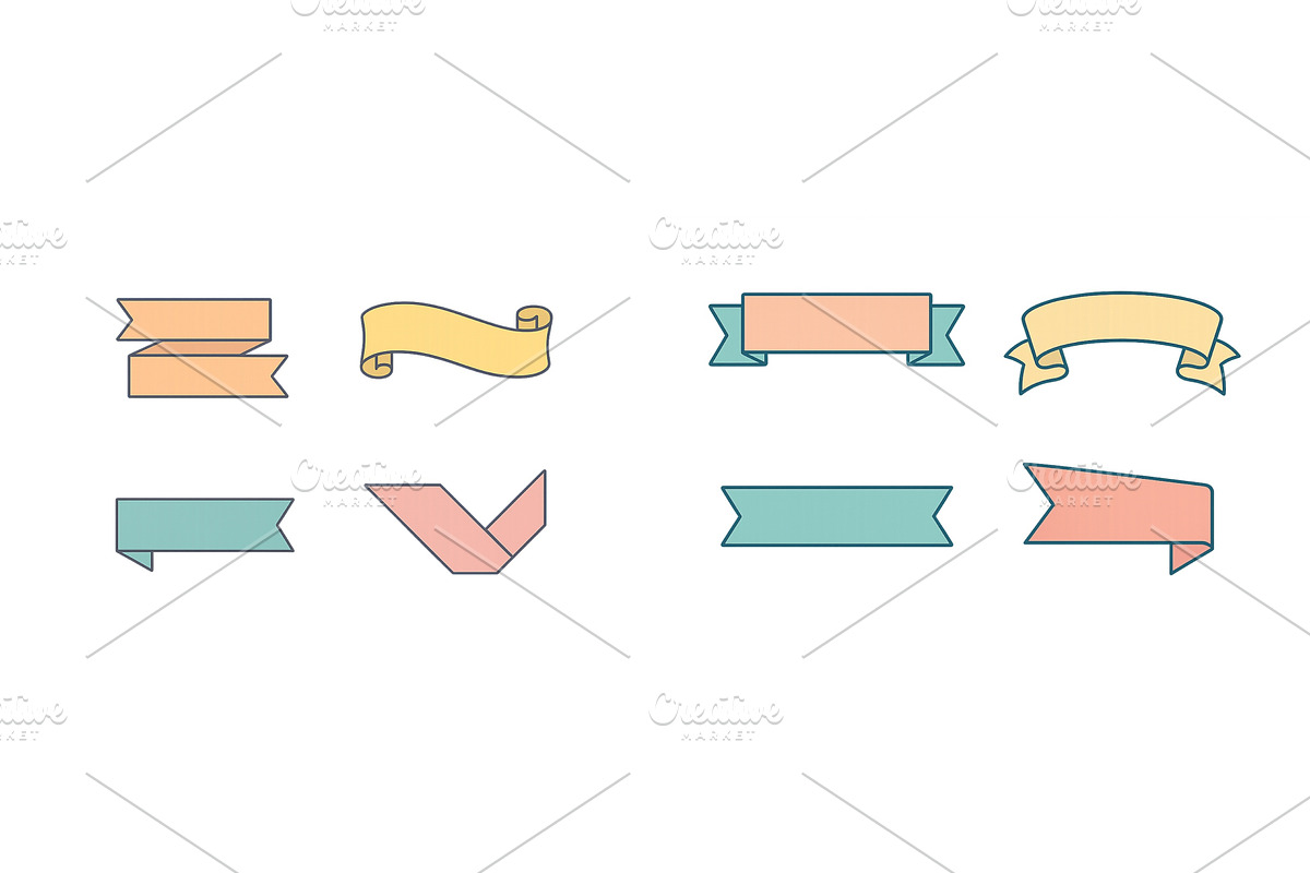 Colorful ribbon banners in various, an Illustration by ZinetroN