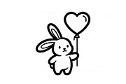 Cute Bunny Love Silhouette Icons, an Illustration by Creativeshirt (Thumbnail 18 of 51)