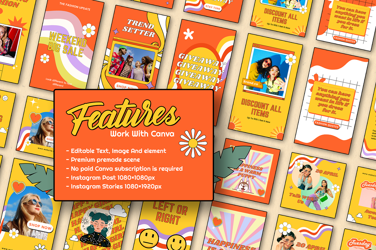Sunshine Canva Instagram Template, a Social Media Template by Shinra Labs (Photo 4 of 6)