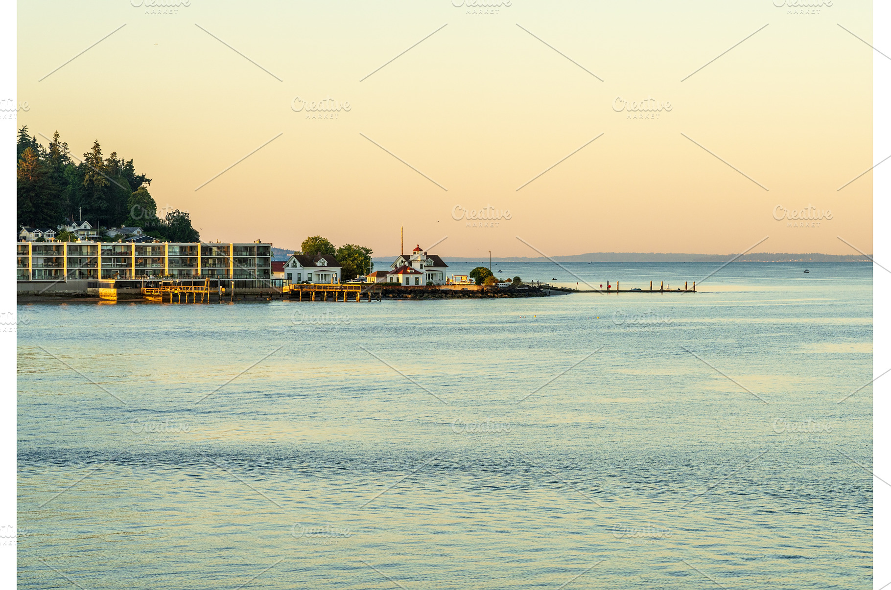 Early sun lights Lighthouse Park in, a Nature Photo by Backyard Stock
