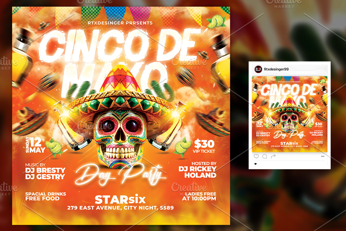 Cinco de Mayo Flyer Template, a Flyer Template by RTXdesinger99 (Photo 2 of 3)