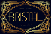Bristal - Modern Art Deco Font, a Handwritten Font by overlaytemplates (Thumbnail 1 of 5)