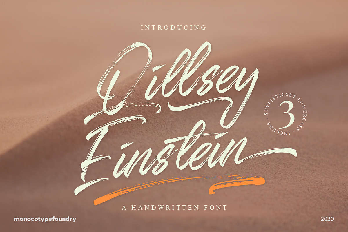 Qillsey Einstein - Handbrush, a Script Font by Monoco Type Foundry (Photo 1 of 12)