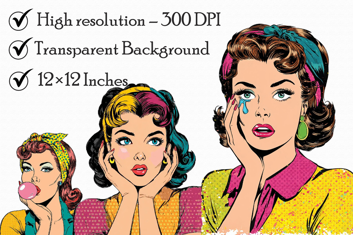 Watercolor Pop-Art Girl Clipart, an Illustration by Libby Wishes (Photo 6 of 7)