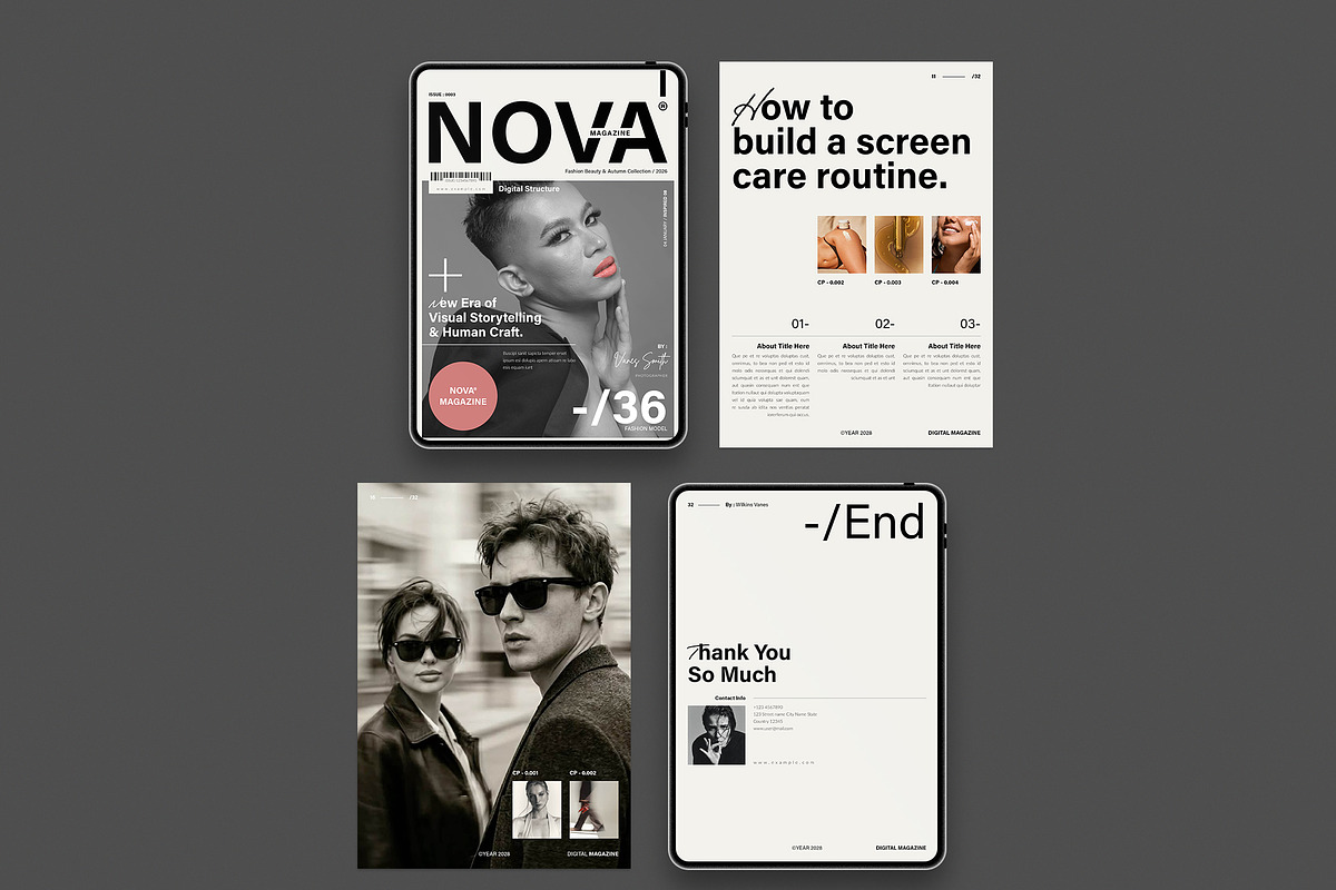 NOVA | Magazine & Book Layout, a Magazine Template by TemplateFolio-Shop (Photo 15 of 15)
