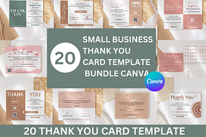 Thank You Card Template Bundle Canva