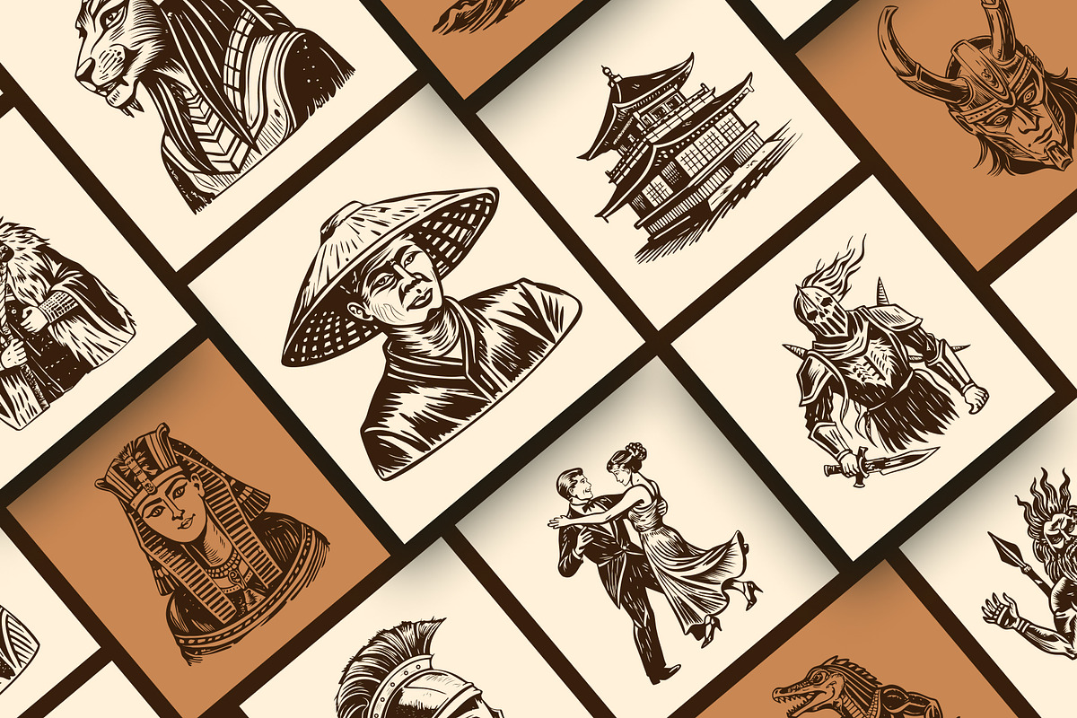 Vintage Cultures and Civilization, a Person Illustration by Creative Stall (Photo 8 of 33)