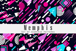 Memphis seamless patte style of 80's