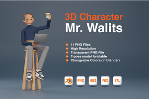 Mr. Walits 3D Character