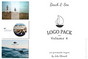 Logo Pack Volume 4. Beach & Sea, a Branding & Logo Template by Mint Air Studio (Thumbnail 1 of 21)