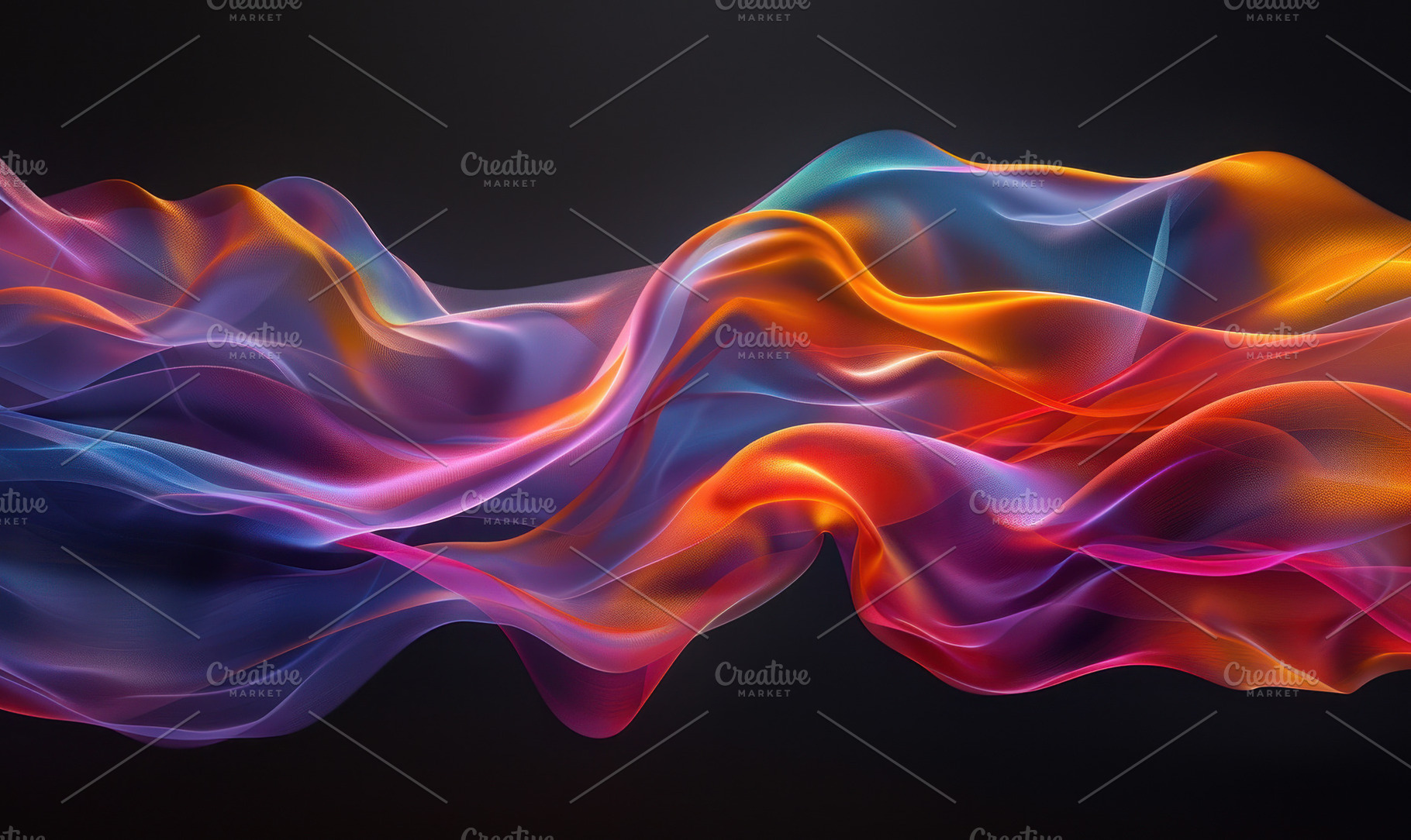 A digital artwork of colorful flowin, a Photo by LOGOCREATIVE